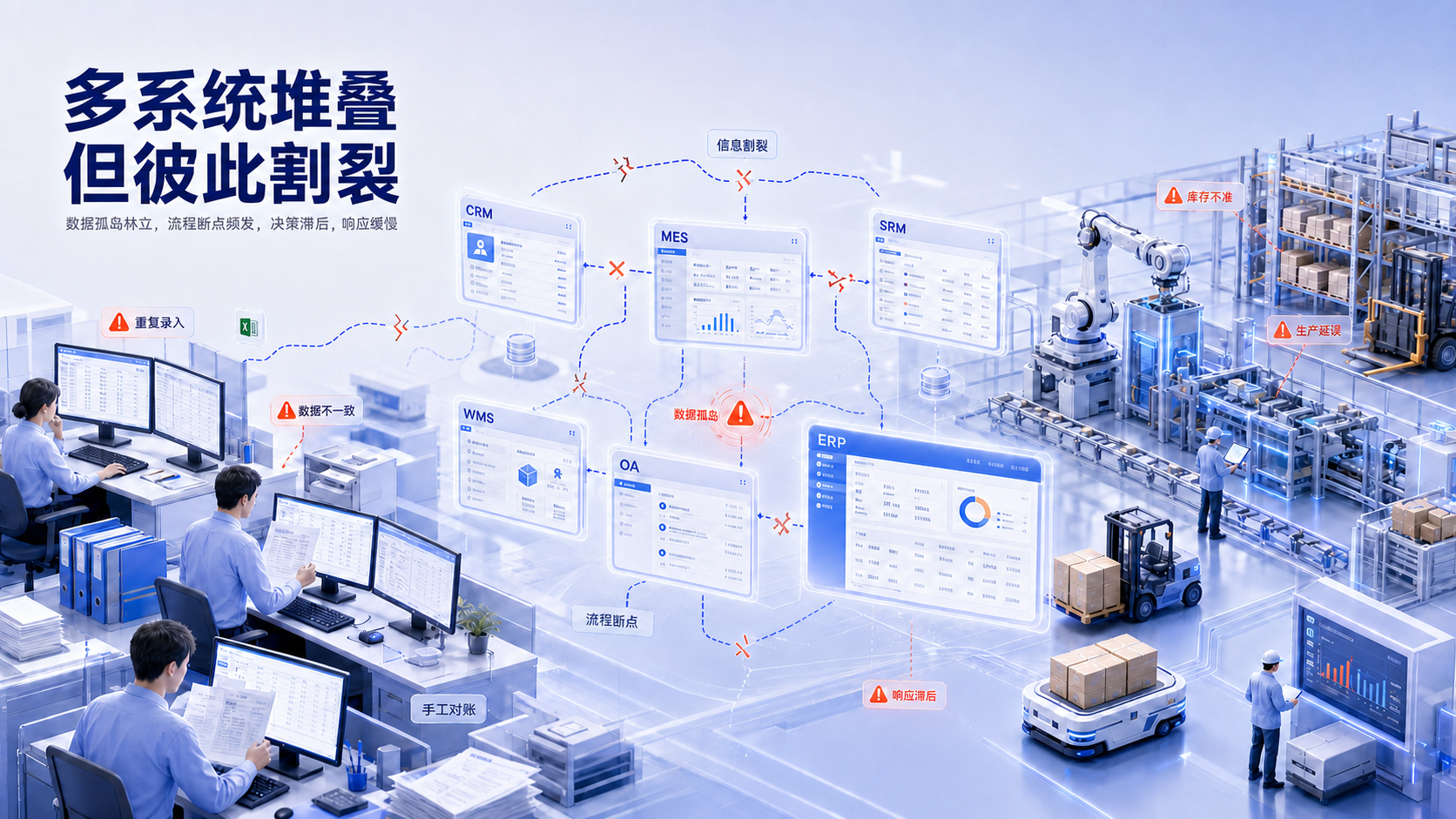 数字化2.0：多个系统堆叠但彼此割裂的制造业数字化场景